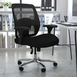 Flash Furniture HERCULES Series 24-7 Intensive Use Big & Tall Ergonomic Mesh Office Chair With Ratchet Back, Black/Gray