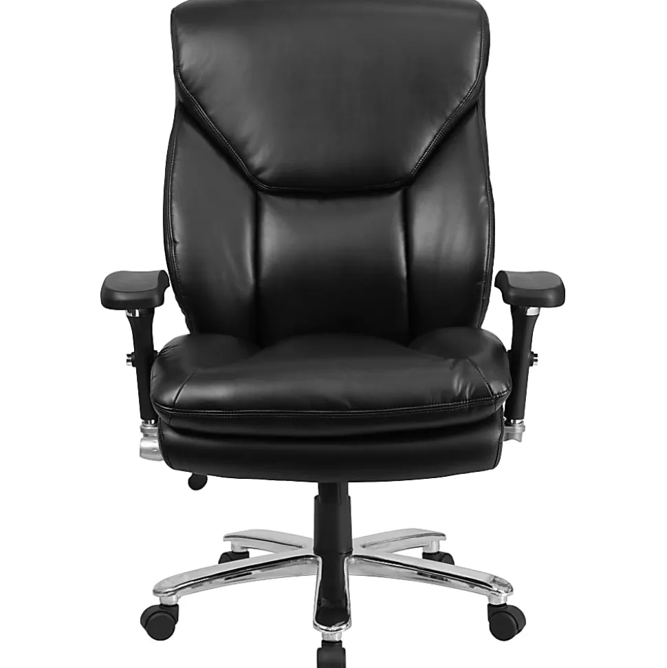 Flash Furniture HERCULES Series 24-7 Intensive Use Big & Tall Ergonomic LeatherSoft High-Back Office Chair With Lumbar Knob And Headrest, Black