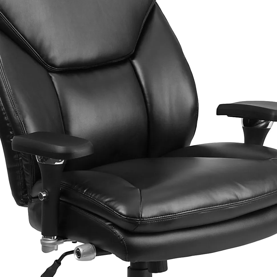 Flash Furniture HERCULES Series 24-7 Intensive Use Big & Tall Ergonomic LeatherSoft High-Back Office Chair With Lumbar Knob And Headrest, Black