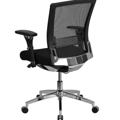 Flash Furniture HERCULES Series 24/7 Intensive-Use Ergonomic Mid-Back Executive Multifunction Office Chair, Black Fabric/Mesh/Gray -GOWY858