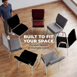 Flash Furniture HERCULES 21"W Stacking Church Chair, Gray/Silvervein