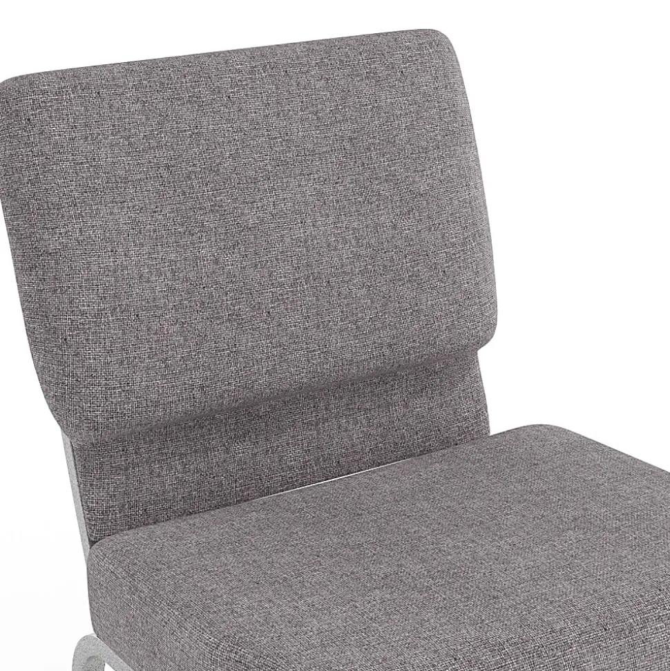 Flash Furniture HERCULES 21"W Stacking Church Chair, Gray/Silvervein