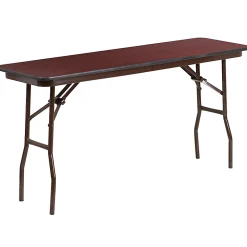 Flash Furniture High-Pressure Laminate Folding Training Table, 30"H x 18"W x 60"D, Mahogany