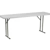 Flash Furniture Kathryn Plastic Folding Training Table, 29"H x 18"W x 72"D, Granite White