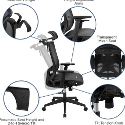 Flash Furniture Layla Ergonomic Mesh High-Back Office Chair, Black