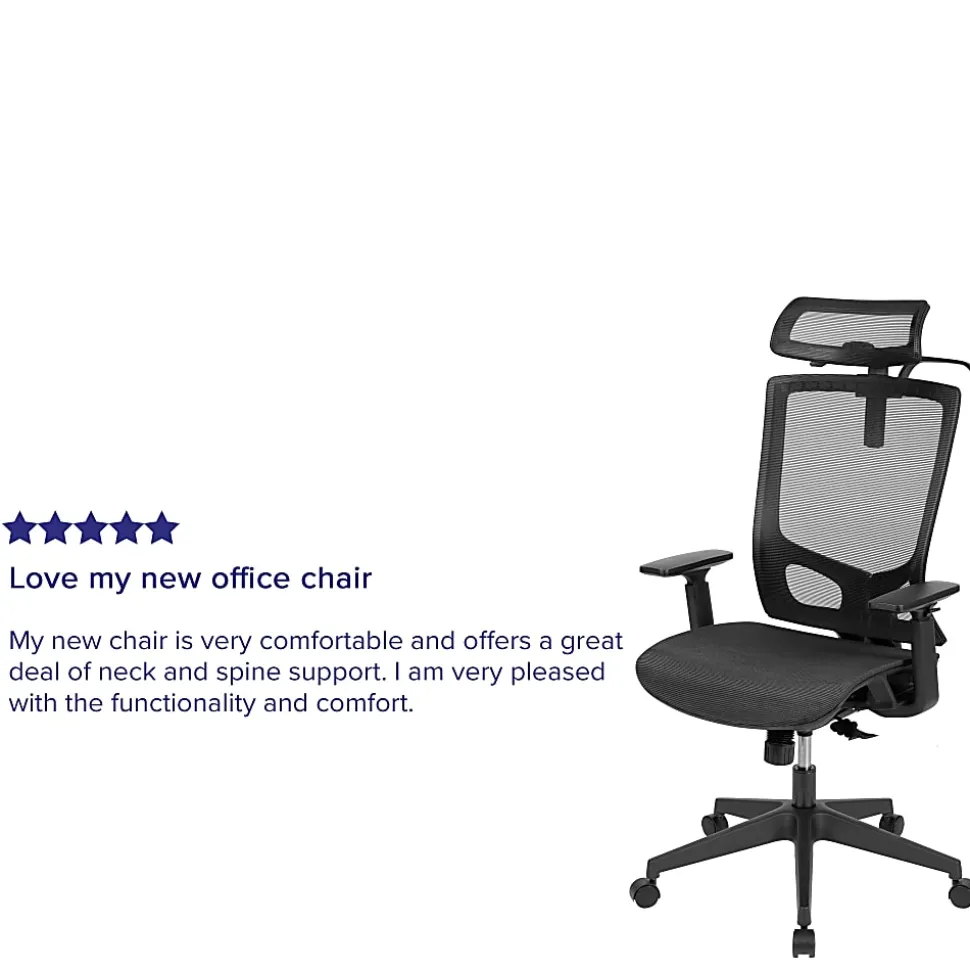 Flash Furniture Layla Ergonomic Mesh High-Back Office Chair, Black
