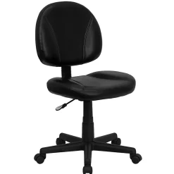 Flash Furniture LeatherSoft™ Faux Leather Mid-Back Ergonomic Swivel Chair, Black