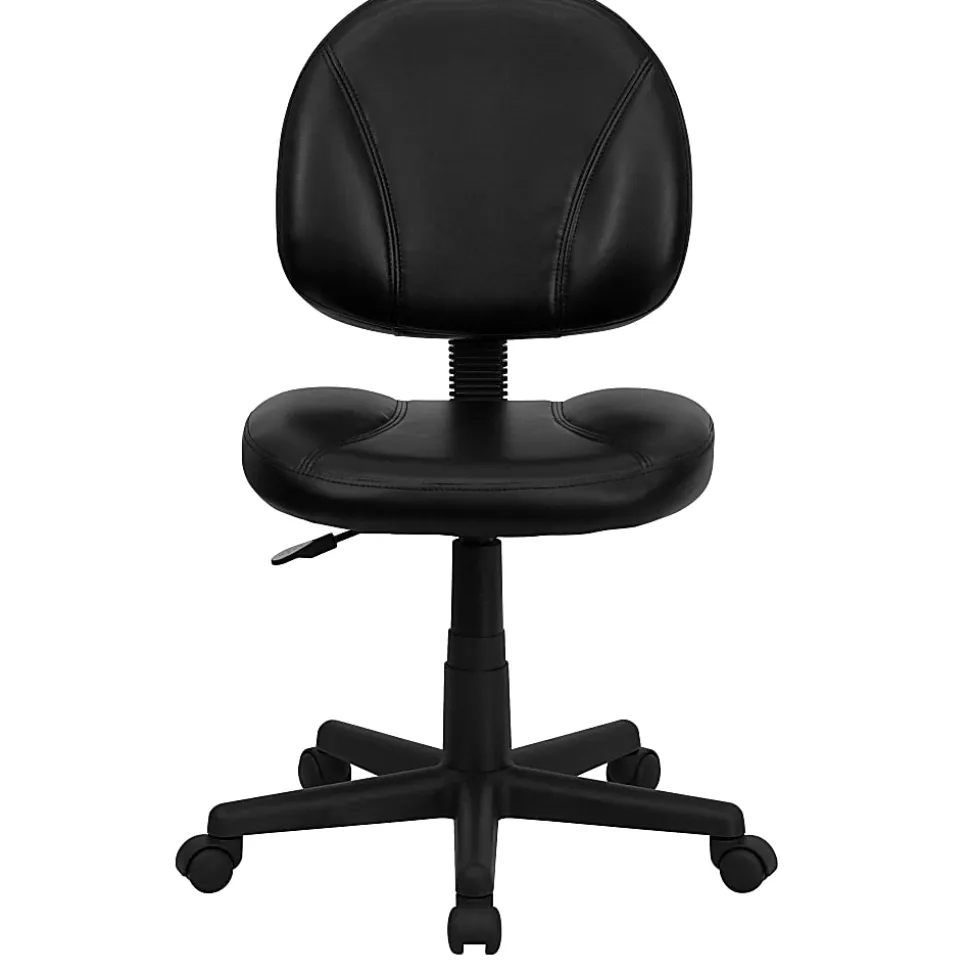 Flash Furniture LeatherSoft™ Faux Leather Mid-Back Ergonomic Swivel Chair, Black
