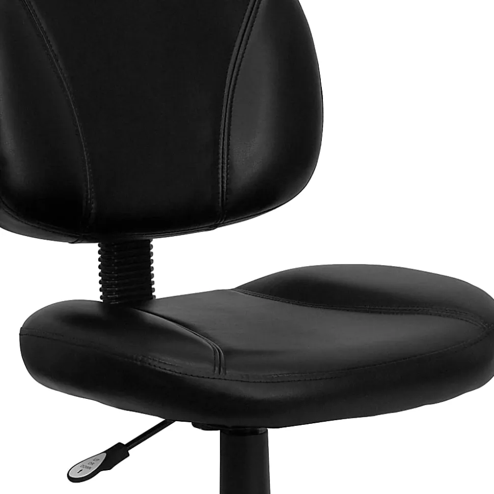 Flash Furniture LeatherSoft™ Faux Leather Mid-Back Ergonomic Swivel Chair, Black