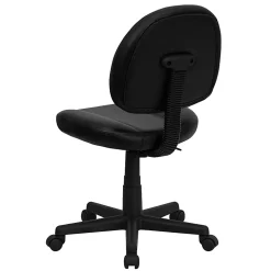 Flash Furniture LeatherSoft™ Faux Leather Mid-Back Ergonomic Swivel Chair, Black