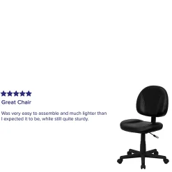 Flash Furniture LeatherSoft™ Faux Leather Mid-Back Ergonomic Swivel Chair, Black