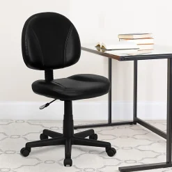 Flash Furniture LeatherSoft™ Faux Leather Mid-Back Ergonomic Swivel Chair, Black
