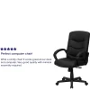 Flash Furniture LeatherSoft™ Faux Leather Mid-Back Swivel Task Chair With 24 1/2" Back Cushion, Black