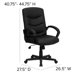 Flash Furniture LeatherSoft™ Faux Leather Mid-Back Swivel Task Chair With 24 1/2