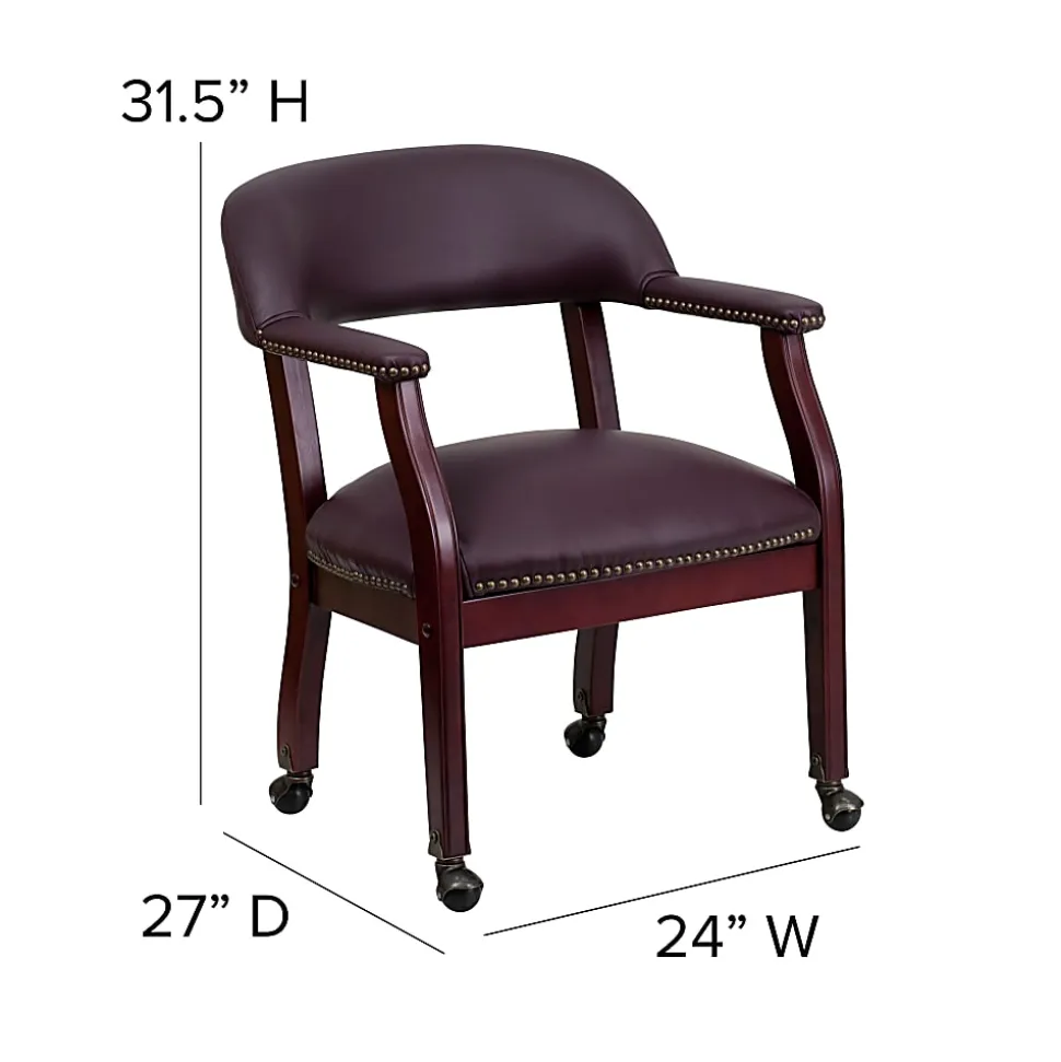 Flash Furniture Leathersoft Conference Chairs, Burgundy