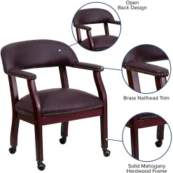 Flash Furniture Leathersoft Conference Chairs, Burgundy