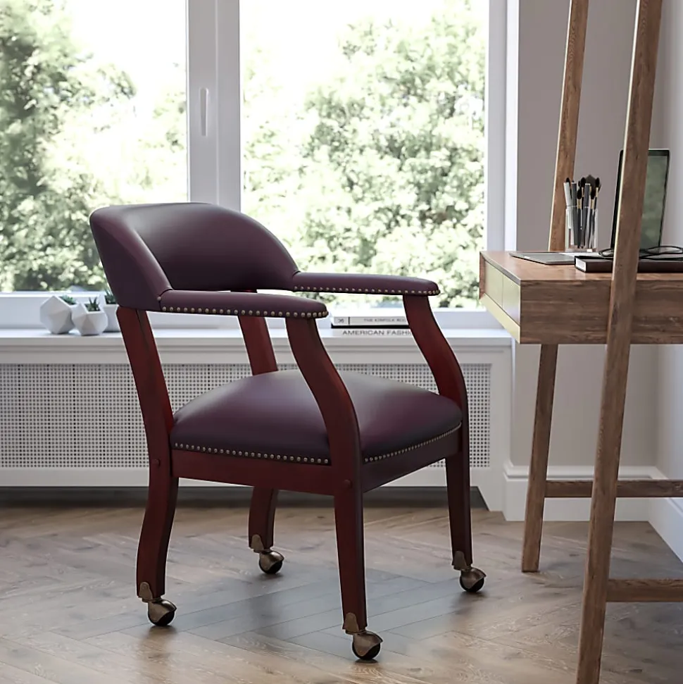 Flash Furniture Leathersoft Conference Chairs, Burgundy