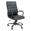 Flash Furniture LeatherSoft™ Faux Leather Mid-Back Swivel Task Chair With 21 1/2" Back Cushion, Black