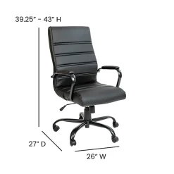 Flash Furniture LeatherSoft™ Faux Leather Mid-Back Swivel Task Chair With 21 1/2