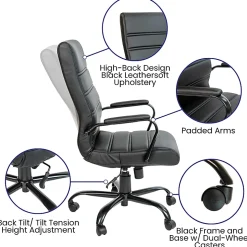 Flash Furniture LeatherSoft™ Faux Leather Mid-Back Swivel Task Chair With 21 1/2