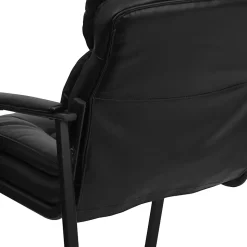 Flash Furniture LeatherSoft™ Faux Leather Sled-Base Side Chair, Black