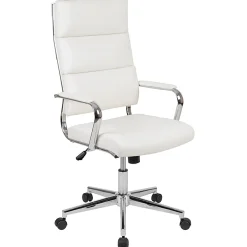 Flash Furniture LeatherSoft™ Faux Leather High-Back Contemporary Executive Office Chair, White