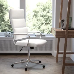 Flash Furniture LeatherSoft™ Faux Leather High-Back Contemporary Executive Office Chair, White