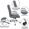 Flash Furniture LeatherSoft™ Faux Leather High-Back Office Chair, Gray/Chrome