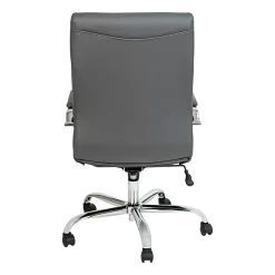 Flash Furniture LeatherSoft™ Faux Leather High-Back Office Chair, Gray/Chrome