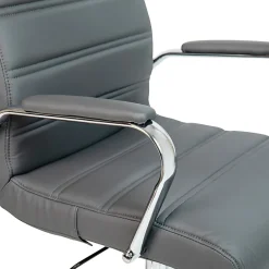 Flash Furniture LeatherSoft™ Faux Leather High-Back Office Chair, Gray/Chrome