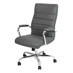 Flash Furniture LeatherSoft™ Faux Leather High-Back Office Chair, Gray/Chrome