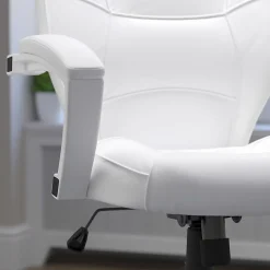 Flash Furniture LeatherSoft™ Faux Leather Mid-Back Swivel Chair, White