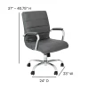 Flash Furniture LeatherSoft™ Faux Leather Mid-Back Office Chair, Gray/Chrome