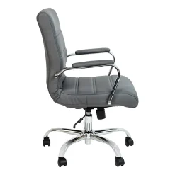 Flash Furniture LeatherSoft™ Faux Leather Mid-Back Office Chair, Gray/Chrome