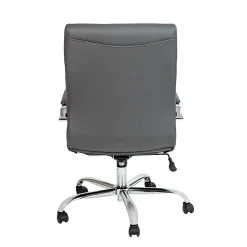 Flash Furniture LeatherSoft™ Faux Leather Mid-Back Office Chair, Gray/Chrome