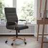 Flash Furniture LeatherSoft™ Faux Leather High-Back Office Chair, Black/Gold