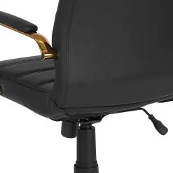 Flash Furniture LeatherSoft™ Faux Leather Mid-Back Office Chair With Chrome Base And Arms, White/Pink