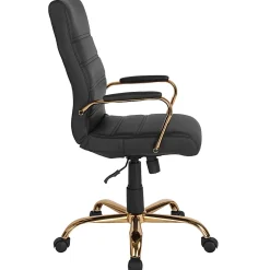 Flash Furniture LeatherSoft™ Faux Leather High-Back Office Chair, Black/Gold