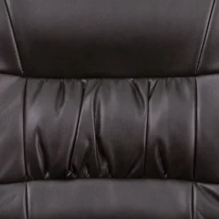 Flash Furniture LeatherSoft Executive Side Reception Chair with Powder Coated Frame, Brown/Black