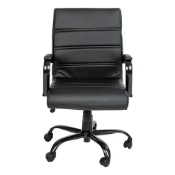 Flash Furniture LeatherSoft™ Faux Leather Mid-Back Office Chair, Black/Chrome