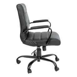 Flash Furniture LeatherSoft™ Faux Leather Mid-Back Office Chair, Black/Chrome