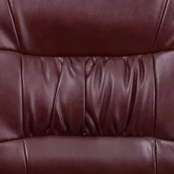 Flash Furniture LeatherSoft Executive Side Reception Chair with Powder Coated Frame, Burgundy/Black