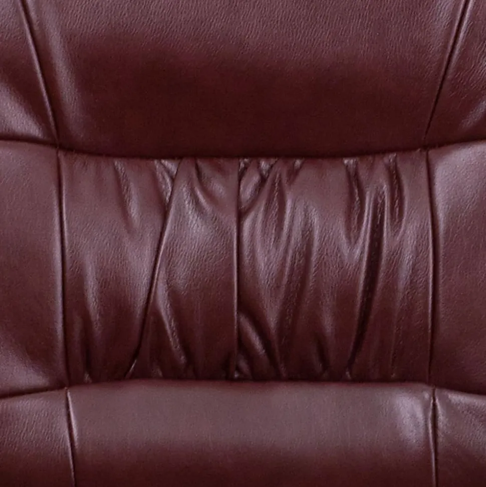 Flash Furniture LeatherSoft Executive Side Reception Chair with Powder Coated Frame, Burgundy/Black