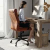 Flash Furniture LeatherSoft™ Faux Leather High-Back Office Chair, Brown/Black/Chrome