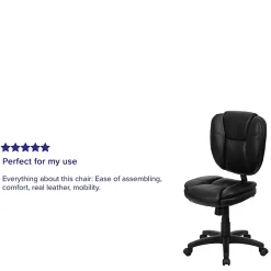 Flash Furniture LeatherSoft™ Faux Leather Mid-Back Multifunction Ergonomic Swivel Task Chair, Black