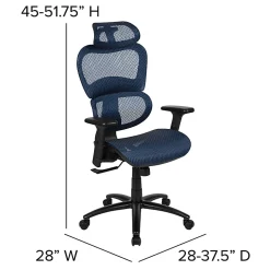 Flash Furniture LO Ergonomic Mesh High-Back Office Chair, Blue