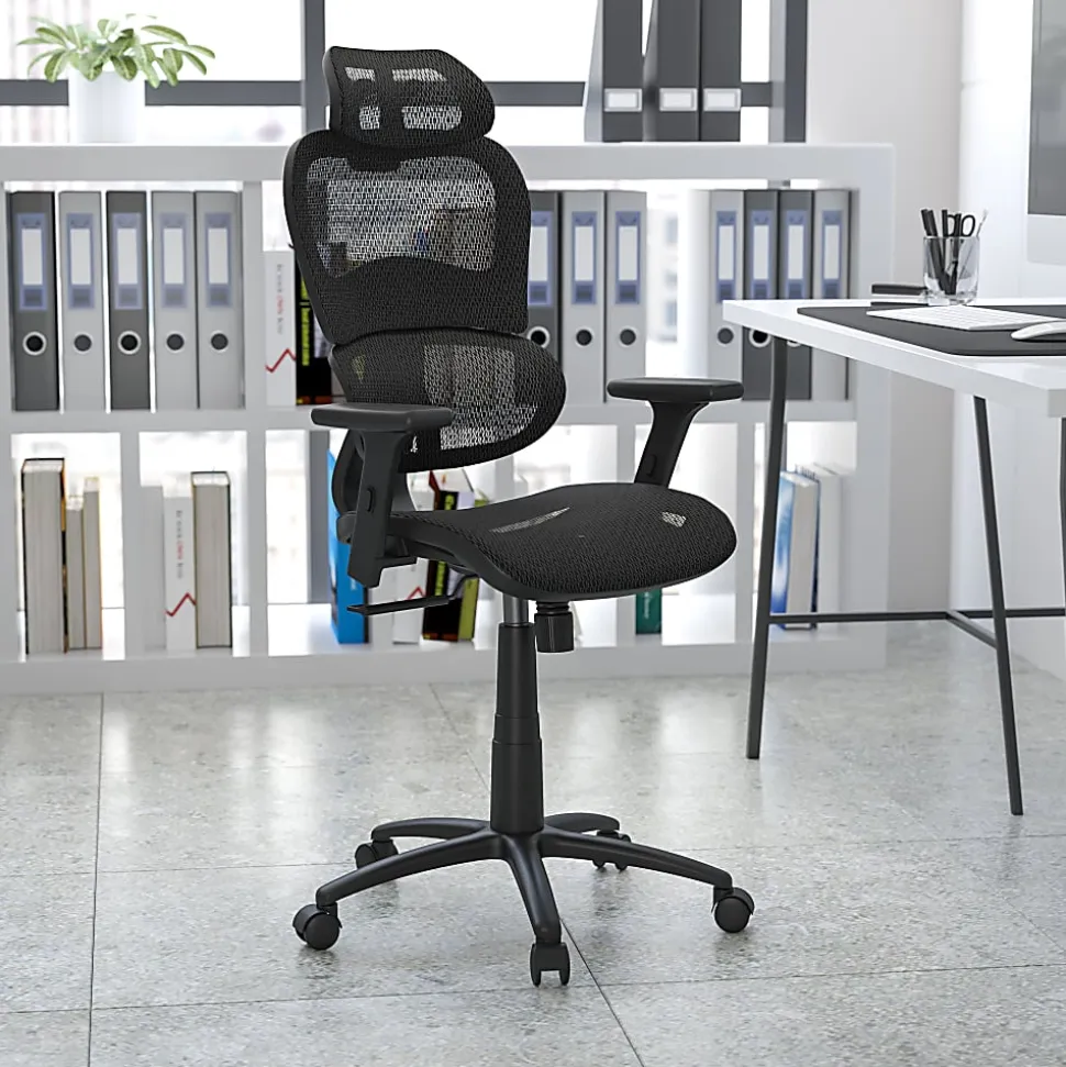 Flash Furniture LO Ergonomic Mesh High-Back Office Chair, Black