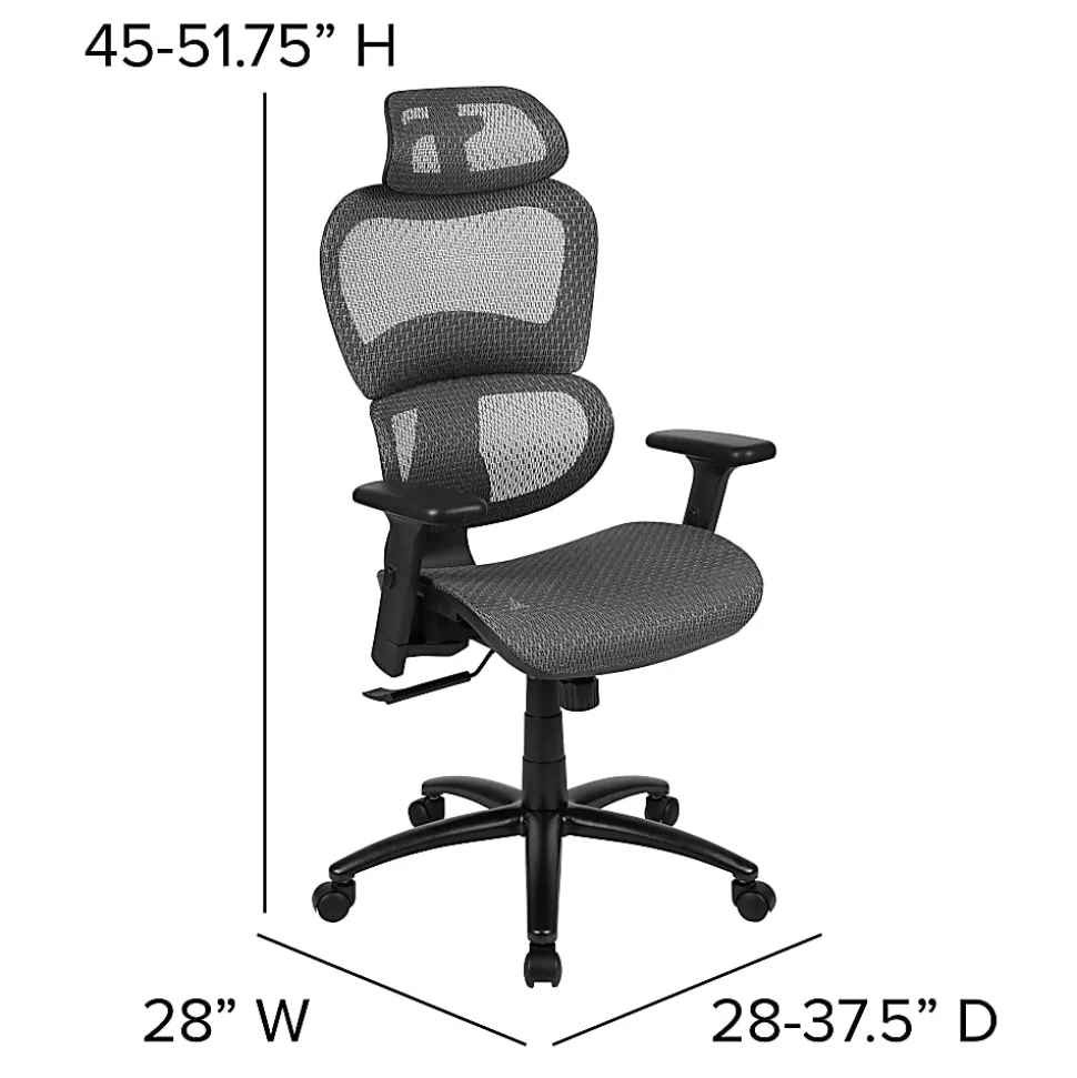 Flash Furniture LO Ergonomic Mesh High-Back Office Chair, Gray