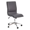 Flash Furniture Madigan Faux Leather Mid-Back Armless Swivel Task Office Chair, Gray
