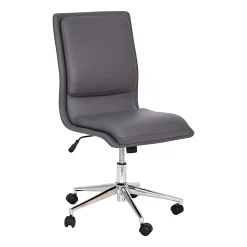 Flash Furniture Madigan Faux Leather Mid-Back Armless Swivel Task Office Chair, Gray